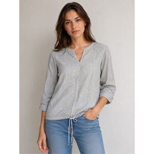 CECIL Luxury European Collection Striped Embroidered Blouse Size M Cotton